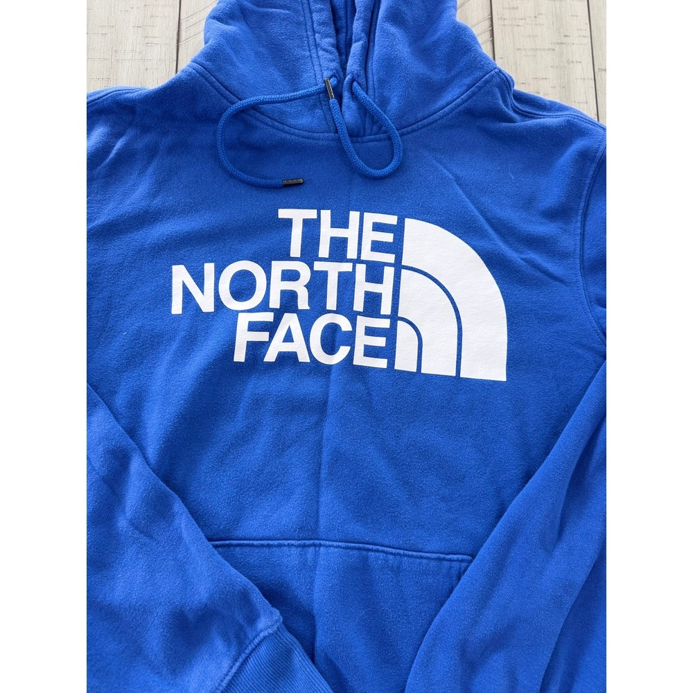 A- 061- The North Face Mens Royal Blue Half Dome Logo Pullover Hoodie Medium